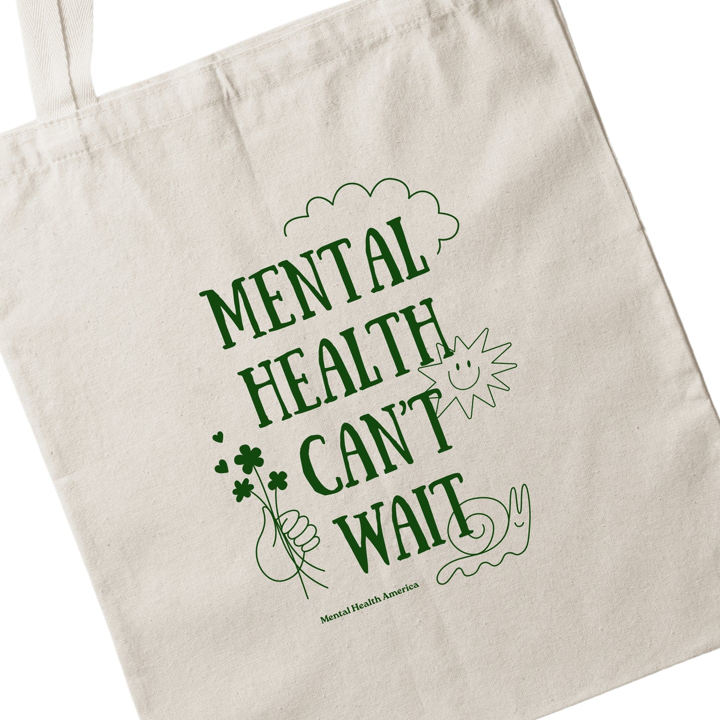 Mental Health Can't Wait Flat Tote